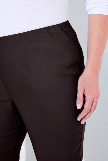 Ulla Popken 854910 Pantalon stretch chaud à taille élastique Brun acajou - Pantalons en tissu - Pantalons larges femme grande taille