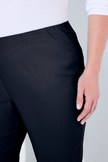 Ulla Popken 854910 Pantalon stretch chaud à taille élastique Bleu marine - Pantalons en tissu - Pantalons larges femme grande taille