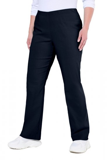 Ulla Popken 854910 Pantalon stretch chaud à taille élastique Bleu marine - Pantalons en tissu - Pantalons larges femme grande taille