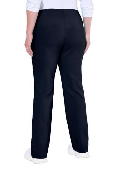 Ulla Popken 854910 Pantalon stretch chaud à taille élastique Bleu marine - Pantalons en tissu - Pantalons larges femme grande taille