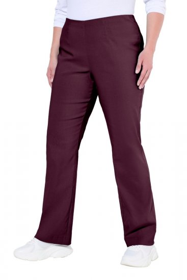 Ulla Popken 854910 Pantalon stretch chaud à taille élastique Aubergine - Pantalons en tissu - Pantalons larges femme grande taille