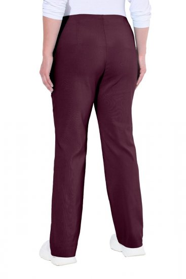 Ulla Popken 854910 Pantalon stretch chaud à taille élastique Aubergine - Pantalons en tissu - Pantalons larges femme grande taille