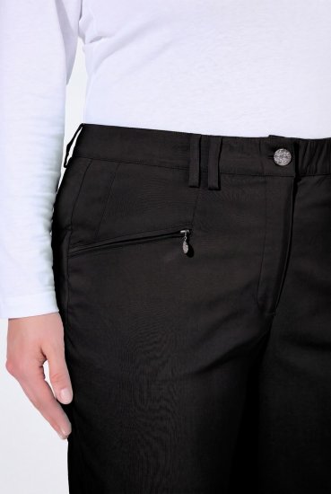 Ulla Popken 854987 Pantalon stretch chaud à ceinture confort Noir - Pantalons en tissu - Pantalons larges femme grande taille