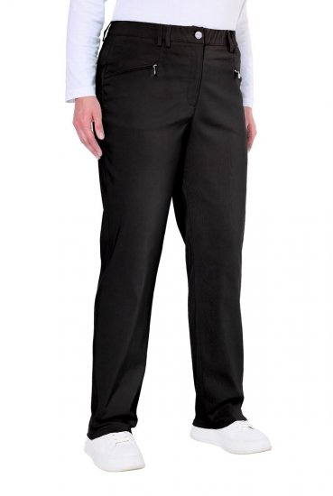Ulla Popken 854987 Pantalon stretch chaud à ceinture confort Noir - Pantalons en tissu - Pantalons larges femme grande taille