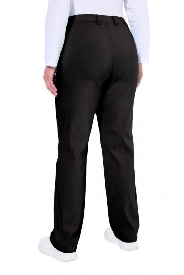 Ulla Popken 854987 Pantalon stretch chaud à ceinture confort Noir - Pantalons en tissu - Pantalons larges femme grande taille
