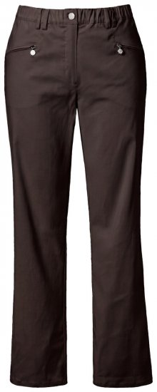 Ulla Popken 854987 Pantalon stretch chaud à ceinture confort Brun acajou - Pantalons en tissu - Pantalons larges femme grande taille