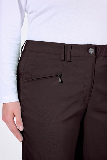 Ulla Popken 854987 Pantalon stretch chaud à ceinture confort Brun acajou - Pantalons en tissu - Pantalons larges femme grande taille