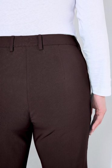 Ulla Popken 854987 Pantalon stretch chaud à ceinture confort Brun acajou - Pantalons en tissu - Pantalons larges femme grande taille