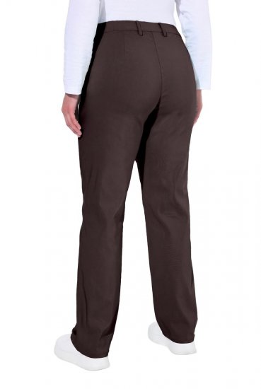 Ulla Popken 854987 Pantalon stretch chaud à ceinture confort Brun acajou - Pantalons en tissu - Pantalons larges femme grande taille
