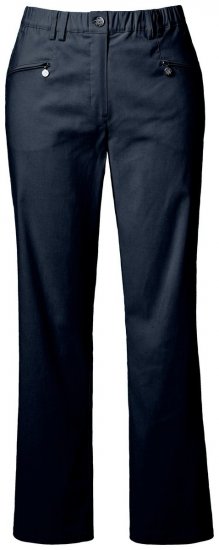 Ulla Popken 854987 Pantalon stretch chaud à ceinture confort Bleu marine - Pantalons en tissu - Pantalons larges femme grande taille
