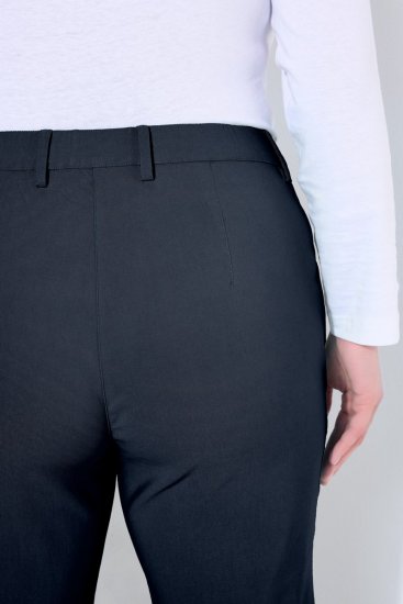 Ulla Popken 854987 Pantalon stretch chaud à ceinture confort Bleu marine - Pantalons en tissu - Pantalons larges femme grande taille