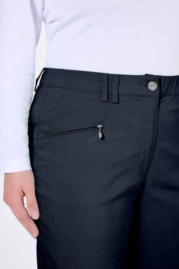 Ulla Popken 854987 Pantalon stretch chaud à ceinture confort Bleu marine - Pantalons en tissu - Pantalons larges femme grande taille
