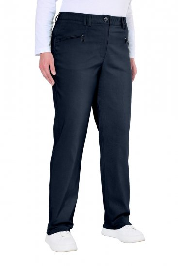 Ulla Popken 854987 Pantalon stretch chaud à ceinture confort Bleu marine - Pantalons en tissu - Pantalons larges femme grande taille