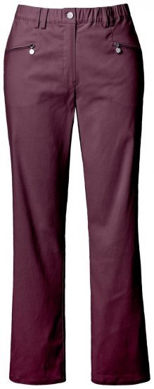 Ulla Popken 854987 Pantalon stretch chaud à ceinture confort Aubergine - Pantalons en tissu - Pantalons larges femme grande taille