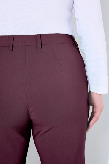Ulla Popken 854987 Pantalon stretch chaud à ceinture confort Aubergine - Pantalons en tissu - Pantalons larges femme grande taille