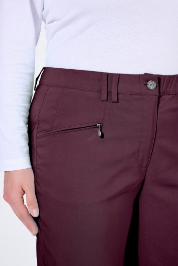 Ulla Popken 854987 Pantalon stretch chaud à ceinture confort Aubergine - Pantalons en tissu - Pantalons larges femme grande taille