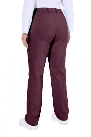 Ulla Popken 854987 Pantalon stretch chaud à ceinture confort Aubergine - Pantalons en tissu - Pantalons larges femme grande taille