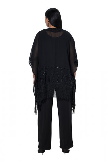 Ulla Popken 855134 Veste à sequins Noir - Vestes - Vestes grande taille pour femme