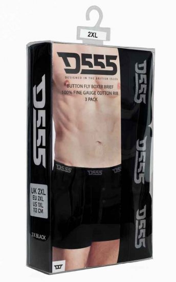 D555 Driver Boxershorts 3-pack Black - Sous-vêtements & bain - Sous-vêtements Grande Taille