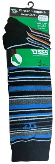 D555 Roxton Striped Socks 3-pack - Sous-vêtements & Bain - Sous-vêtements Grande Taille