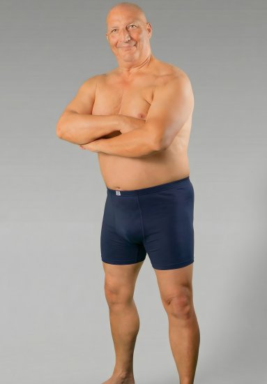20 Nodi 938 Stretch Cotton Boxer with Embroidered Long Leg Navy - Boxers - Caleçons Grande Taille 