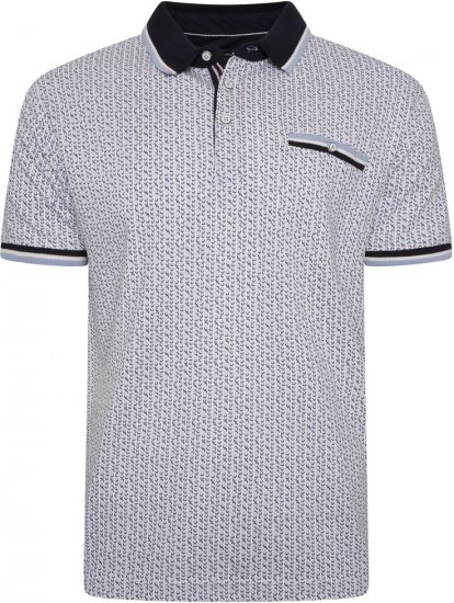 Kam Jeans 5487 Dobby Print Pique Polo White - Polos - Polos homme grande taille