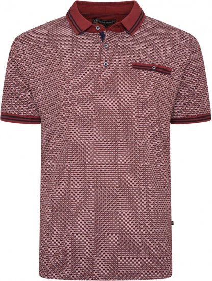  Kam Jeans 5488 Dobby Print Pique Polo Wine - Polos - Polos homme grande taille
