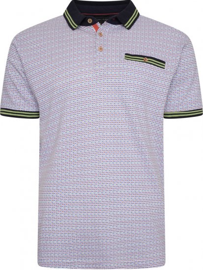 Kam Jeans 5488 Dobby Print Pique Polo Navy - Polos - Polos homme grande taille