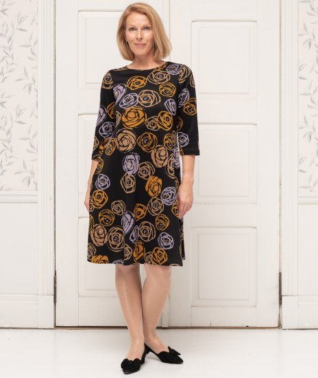 Scandinavian Caramel Flower Petals Dress Lavender and Orange - VÊTEMENTS FEMME 40-66 - 