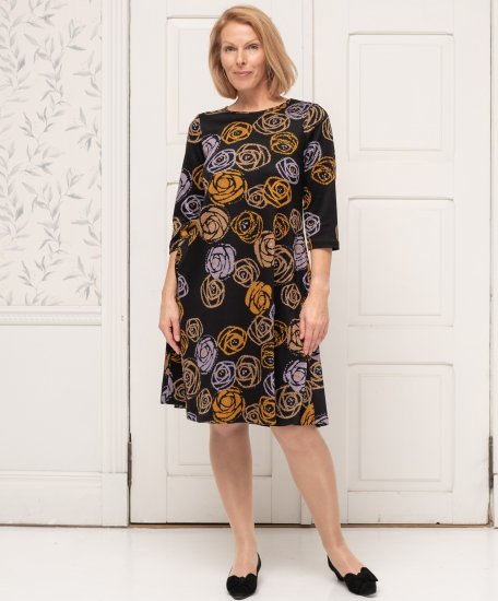 Scandinavian Caramel Flower Petals Dress Lavender and Orange - VÊTEMENTS FEMME 40-66 - 