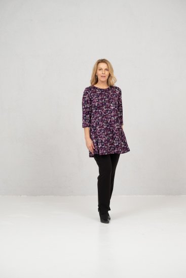 Scandinavian Caramel Flower Petals Tunic Purple - T-shirts - 