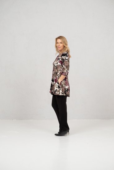 Scandinavian Caramel Flower Petals Tunic Brown - T-shirts imprimés pour femme - 