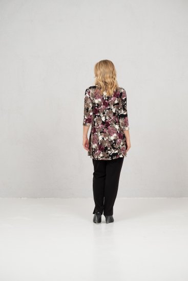 Scandinavian Caramel Flower Petals Tunic Brown - T-shirts imprimés pour femme - 