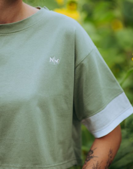 Nora Mikken AGNES Crop Top Green - T-shirts - 