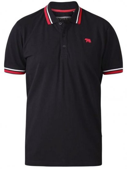 D555 Allante 1 Pique Polo Black - Polos - Polos homme grande taille