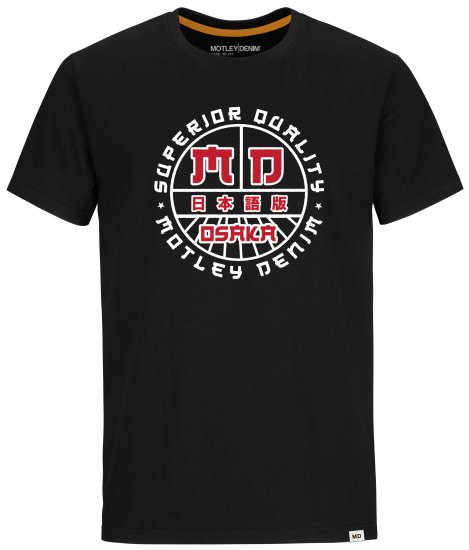 Motley Denim Bradford T-shirt Red on Black - T-shirts - T-shirts Homme Grande Taille