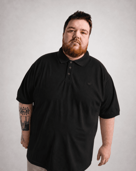 Motley Denim Bratislava Polo Black - Polos - Polos homme grande taille