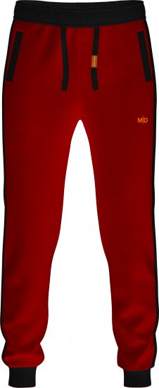 Motley Denim Bremen Sweatpants Red/Black - Pantalons/shorts de survêtement - Survêtement/jogging grandes tailles