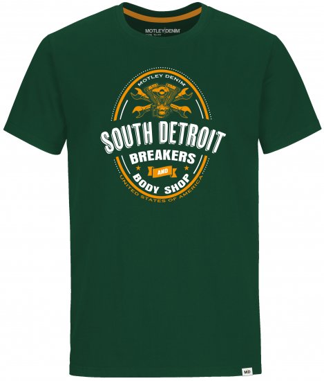 Motley Denim T-shirt Chiswick Racing Green - T-shirts - T-shirts Homme Grande Taille