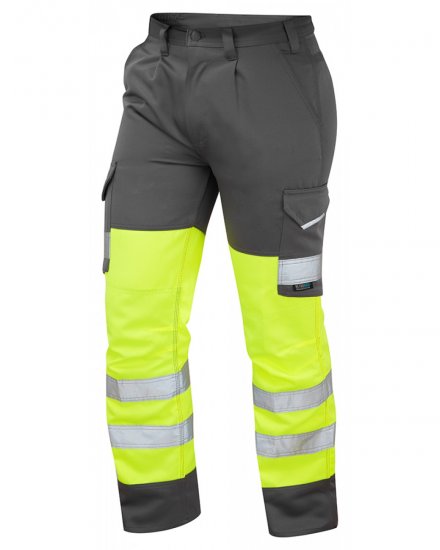 Leo Bideford Cargo Pants Hi-Vis Yellow/Grey - Vêtements de travail - Vêtements de travail grandes tailles