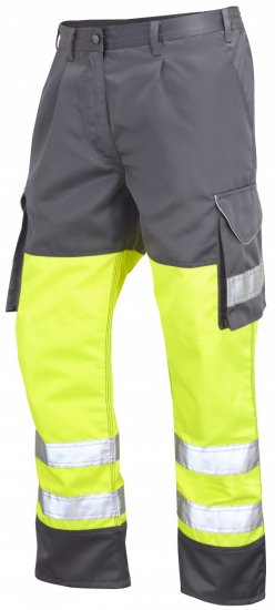 Leo Bideford Cargo Pants Hi-Vis Yellow/Grey - Vêtements de travail - Vêtements de travail grandes tailles