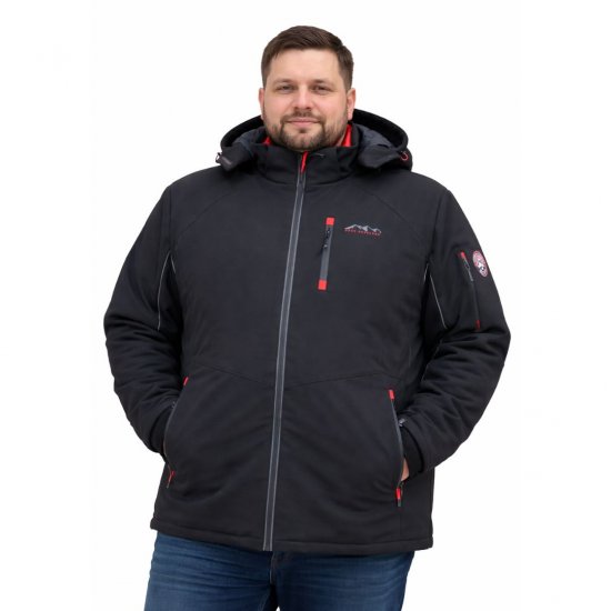 D555 Fretwell Padded Softshell Jacket with Detachable Hood Black - Vestes - Vestes homme grandes tailles