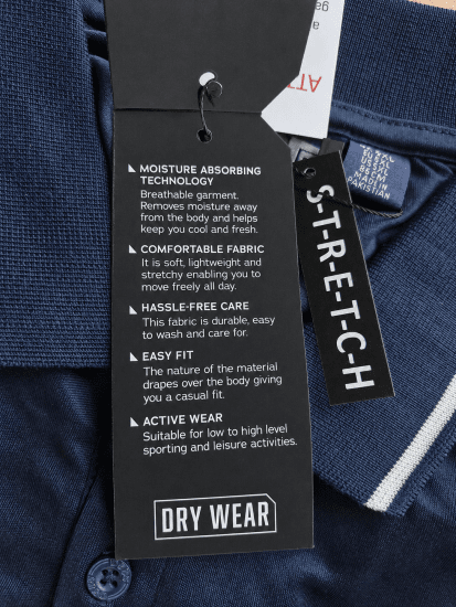 D555 Hinckley Stretch Polo With Contrast Tipping Collar Navy - Polos - Polos homme grande taille