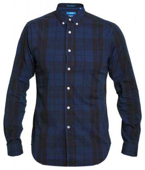 D555 Davenport Long Sleeve Shirt Navy - Chemises - Chemises Grandes Tailles Hommes