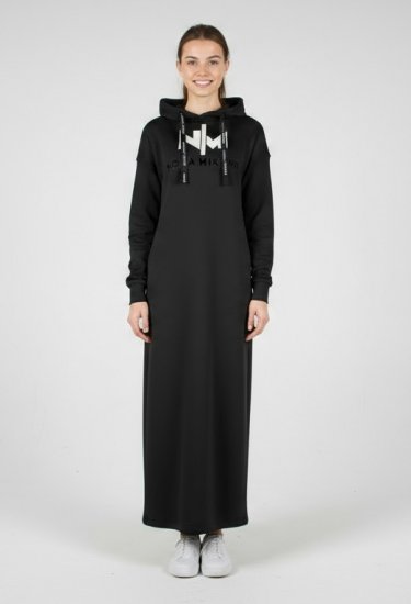 Nora Mikken MARI Maxi Hoodie Dress Black - Sweatshirts & hoodies - 