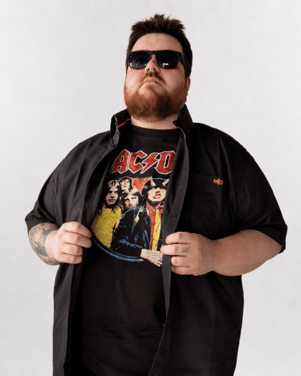 D555 Hugh Official ACDC Highway To Hell T-shirt Imprimé Noir - T-shirts - T-shirts Homme Grande Taille