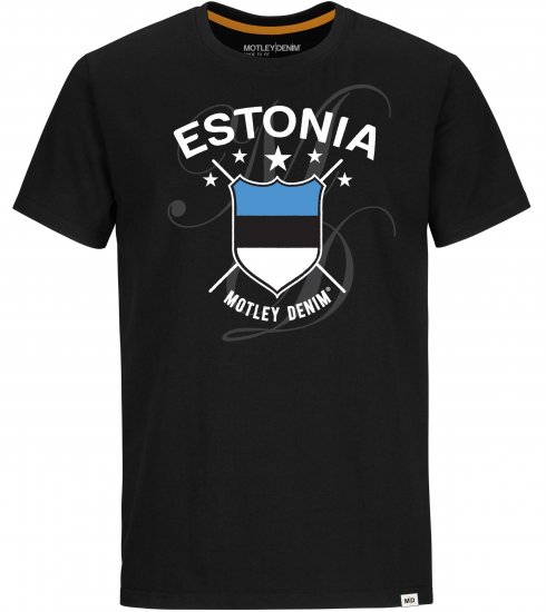 Motley Denim Estonia T-shirt Black - T-shirts - T-shirts Homme Grande Taille