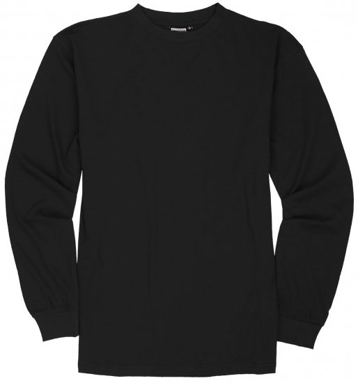 Adamo Floyd Comfort fit Long sleeve T-shirt Black - T-shirts - T-shirts Homme Grande Taille