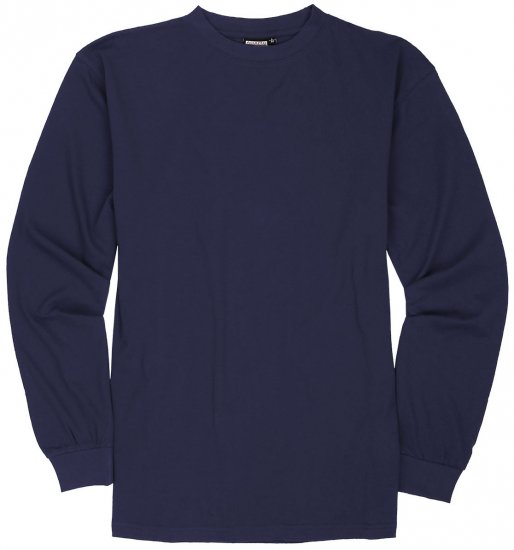 Adamo Floyd Comfort fit Long sleeve T-shirt Navy - T-shirts - T-shirts Homme Grande Taille