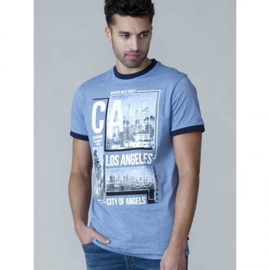 D555 Howie Fine Stripe T-shirt Blue - T-shirts - T-shirts Homme Grande Taille